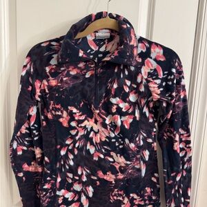 Columbia Women's Floral Cowl Neck Sweater - Black and Pink
